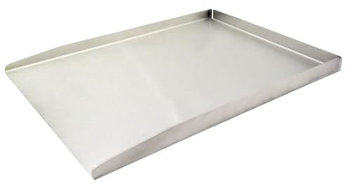 Steuber Plancha Platte 36 x 26 cm Edelstahl-Grillplatte mit Rand, Teppanyaki Grillplatte für Burger, Induktionsherd & Kohlegrill