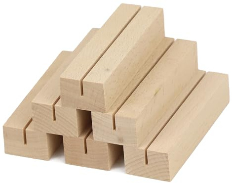 WENLISELL 30 Pcs Wooden Place Card Holders, 10x3x2cm Wood Menu Card Holder | Wood Photo Card Holders, For Restaurants, Weddings, Decorations, Photo Stand