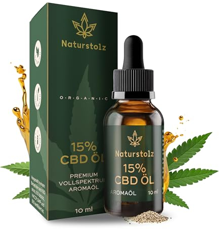 Naturstolz® CBD Öl 15% - Vollspektrum Extrakt - CBD Tropfen mit 1500mg Cannabidiol - Deutsches Unternehmen - Echtes Cannabisöl - 10ml