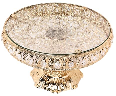 XHTLLO Piatto Snack in Vetro Vintage in Stile Europeo, Elegante Vassoio di Frutta per La Cucina del Soggiorno E Gli Eventi