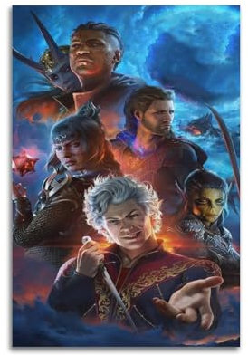 TWFSRXVWTS Videospiel-Poster, Baldur's Gate, 3 Poster, dekoratives Gemälde, Leinwand, Wandposter und Kunstdruck, moderne Familienschlafzimmer-Dekoration, Poster, 20 x 30 cm