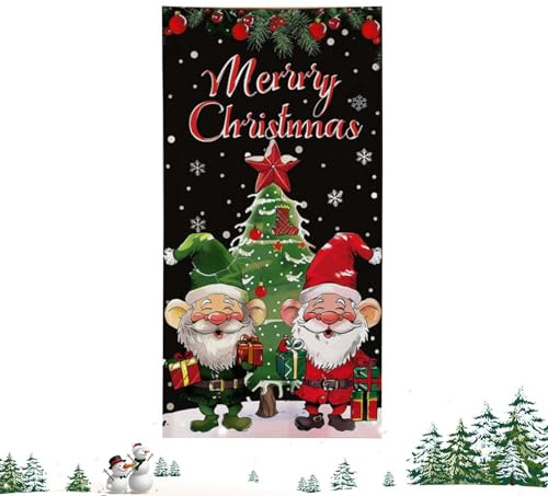 Cubierta De Puerta De Navidad - 91x203cm Cubierta De Puerta De Tapiz De Fondo De Navidad | Cubierta De Puerta De Fondo De Banner Colgante De Puerta De Navidad De Poliéster Para Balcón, Jardi