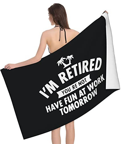 Badetuch Ich Bin Rentner Lustiger Ruhestand Schwimmhandtücher Mikrofaser Tuch Bade Ultraleicht Badehandtuch 80X130Cm Für Sport, Yoga, Sauna
