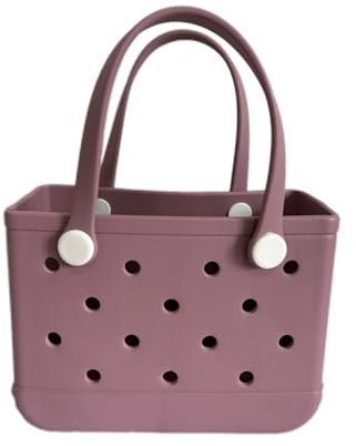 GBB Gummi-Tragetasche, kleine Strandtasche, wasserdicht, Outdoor-Tragetasche, waschbar, tragbar, Reisetasche, offene Handtasche für den täglichen Gebrauch, Duftender Taro, Small