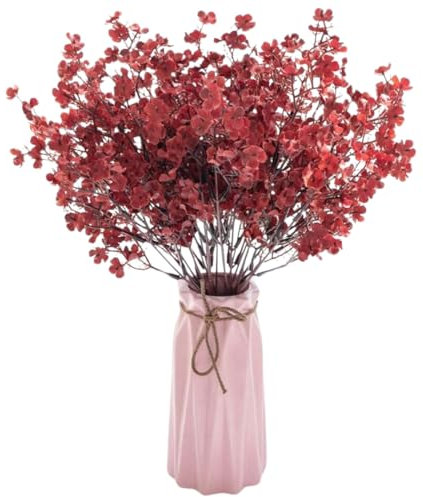 Flores 3 Unidades de 36 cm Flores Artificiales de Cerezo, Plantas Artificiales Decorativas, para Hogar, Bodas, Fiestas, Oficinas, Balcones y Jardines (Burdeos)