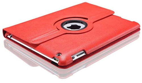AKLiSa Funda para tablet Samsung iPad 2/3/4 de 9,7 pulgadas, adecuada para iPad 2/3/4 con soporte giratorio de 360 grados, cubierta protectora completa, apagado y encendido automático (rojo)