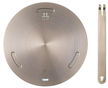 Plaque Diffuseur de Chaleur Flygragon 24 cm - Acier Inoxydable pour Cuisinières Gaz, Vitrocéramique et Induction - Poignée Amovible - Compatible Casseroles et Cafetières