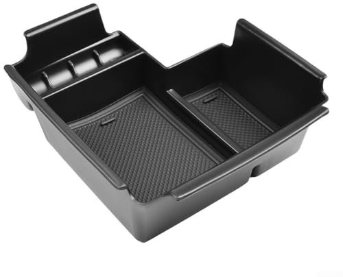 ComfyHarbor - Caja de almacenamiento para reposabrazos de consola central para Kia K3 para Cerato Forte 2019-2025, bandeja de almacenamiento de ABS negro, accesorio interior con conducción izquierda