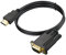 Omivine HDMI to VGA Cable, 1080P@60Hz Gold Plated HDMI to VGA Digital Video Converter Cable for Projector, Desktop, Laptop, Monitor, Raspberry Pi, Roku, HDTV - 3M