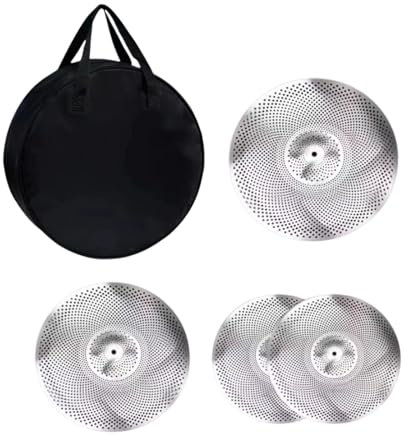 JISADER 4 Teile mit niedrigem Volumen Cymbals Pack Schlagzeuger -Übungsset tragbarer 14 Zoll, 16 Zoll, 20 Zoll für Schlagzeuger praktizierende Anfänger