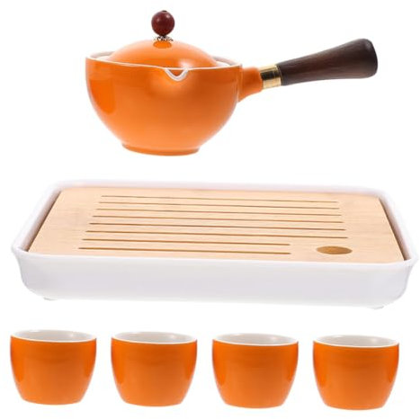 Alipis Théière Chinoise Rotative à Degrés avec Poignée Latérale Petite Théière Céramique De Style Traditionnel pour Infusion Thé