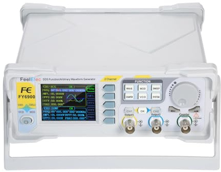 Ejoyous Generatore di Segnale DDS 60 MHz, Generatore di Forme D'onda Arbitrarie, Generatore di Funzioni con LCD TFT 2,4 Pollici, Tecnologia Magic Pulses, (Plug-UE FY6900-20M)