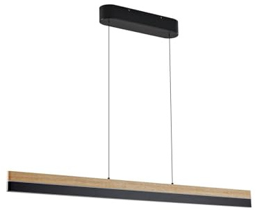 Lucande LED Pendelleuchte Holven dimmbar (Modern) aus Holz (1 flammig,) - Hängeleuchte Esstischlampe Hängelampe Wohnzimmerleuchte