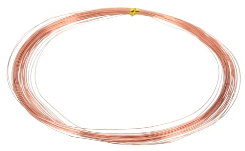 QUARKZMAN 99,9% Fester Blanker Kupferdraht, Weicher Reiner Kupfer Basteldraht 52 Fuß 30 Gauge (0,25mm) Für Handwerk Schmuckherstellung Elektrokultivierung Gartenarbeit (16m)