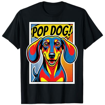 Pop Art Dackel Comic Hund T-Shirt