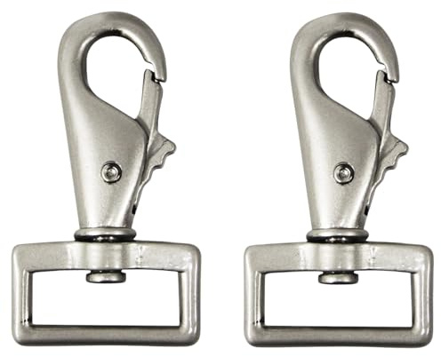 RL24 - Karabinerhaken für Decken – 2 Stück – 6 cm | Karabiner mit Drehgelenk – Wirbelkarabiner aus Metall – einfache & schnelle Handhabung – Schnappkarabiner
