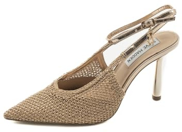 Steve Madden Ascension Rose Gold Oro Scarpe Chanel Donna Tacco Cinturino Punta 37.5