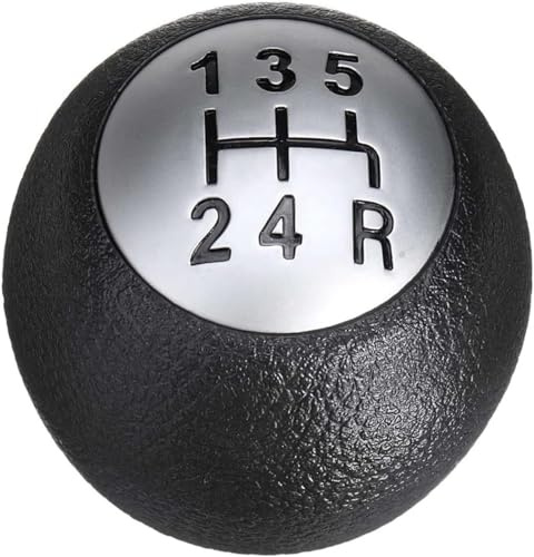 Pomo de palanca de cambios de coche Perilla de cambio marchas para Alfa Romeo 147 1.9 JTD 5 velocidades, color negro y plateado, pomo palanca cambios