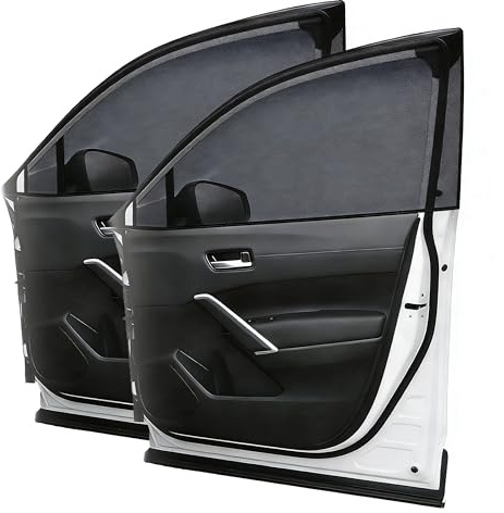 PLNSTYV 2 Pezzi Parasole Auto per Fiat Tipo (Typ 356) 5-Porte (Hatchback) (2016-2024) Cornice Portiera Calza Rete Finestrino Tendina Laterale Zanzariera Protezione Solare Neonati,Rear