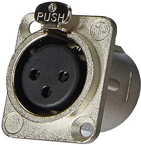 Neutrik XLR 3-Pin Femelle, Embase Universelle au Gabarit D, Compatible avec Microphone, Amplificateur, Haut-parleur, Ordinateur