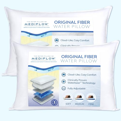 Mediflow Originalfaser Faser Wasserkissen, Polyester, weiß, 2 Count (Pack of 1)
