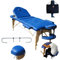 Beltom® Mobile Massagetisch Massageliege Massagebank 3 zonen Blau klappbar + Rollenhalter