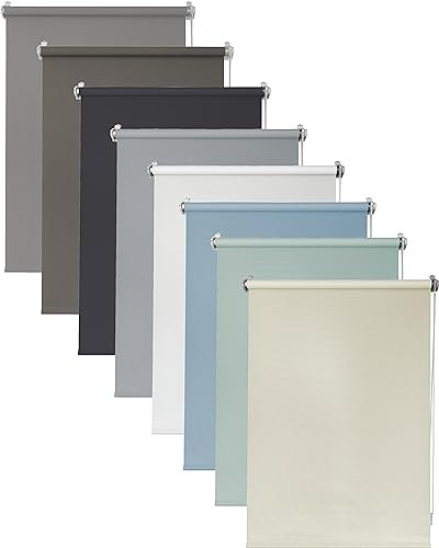 Deco4Me Seitenzugrollo (90 x 220 cm, Creme) - Blickdicht & lichtdurchlässig - werkzeugfreie Montage ohne Bohren - Jalousien & Rollos für Fenster - Tageslichtrollo, Klemmrollo (Stoffbreite 86 cm)