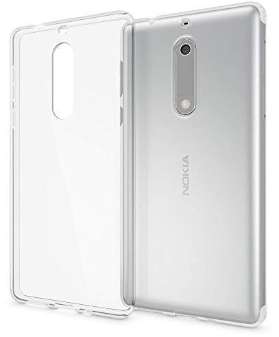 NALIA Transparente Silikonhülle für Nokia 5 - Anti-Gelb & rutschfest - Airflex (Handyhülle Kristallklar, Schlank & Stoßfest) - Marke aus Berlin