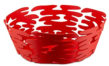 Alessi - BARKET CESTO REDONDO ACERO Y RESINA ROJO 18cm