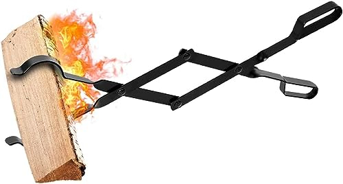 Amagabeli 66cm Kaminzange Kaminholzzange Feuerholzzange Schwerlast Innen Brennholzzange Log Klauengreifer für Holzofen Draussen Lange Protokolliert Pinzette für Lagerfeuer Kaminöfen Kohlezange