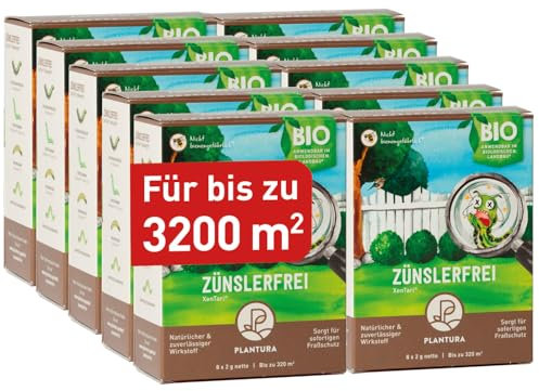 Plantura Zünslerfrei XenTari® Raupenfrei Mittel gegen Buchsbaumzünsler, hochwirksames & biologisches Spritzmittel, 160 g für 3200 m²