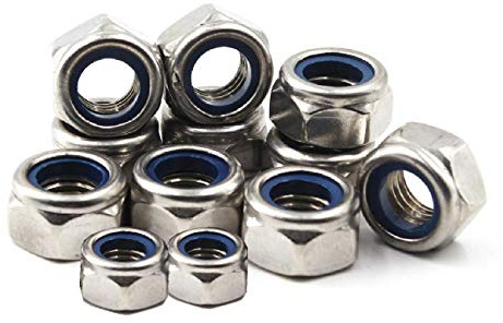25 x Nylon Insert M5 Steel Locking Nuts, Standard Pitch,