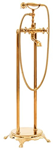 vidaXL Badewannenarmatur, freistehend, Edelstahl, 99,5 cm, goldfarben