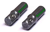 Barnwell 2 x 1/4 Hex to 1/4 Square Drive Bit Adaptor to use Sockets with Short Bit Drive