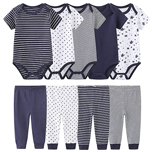 TONE Bodys Kurzarm für Neugeborene Baby Jungen und Mädchen 0-3m/3-6m/6-9m/9-12m Baumwolle