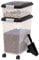 Iris Ohyama, Boite Croquette Chat Hermetique à Roulettes, 30L+9L/10kg+4kg, Noir, Couvercle à Rabat avec Joint Etanche, Plastique, pour Chien, Chat, Friandises, Conteneur Croquettes, sans BPA, MP-8/1