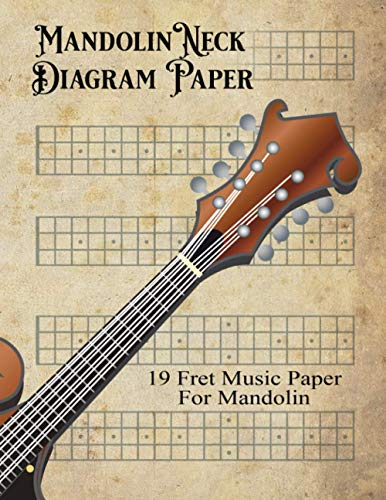 Mandolin Neck Diagram Paper: 19 Fret Music Paper For Mandolin