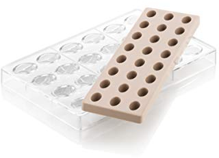 Silikomart - KIT OVALE 01 - CH014 MOULE EN TRITAN 33 X 23 H 15 MM + ICH014 MOULE EN SILICONE N. 24, Blanc et Brun