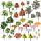 Cayway 37 Stück Modellbau Bäume Mixed Bäume Modellbau, Mixed Bunt Modell Baum Zug Bäume Kunststoff Modell Bäume für DIY Landschaft Gartendeko, Modelllandschaft