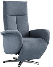 CAVADORE TV-Sessel Juba / Pflegeleichter Fernsehsessel mit manuell verstellbarer Relaxfunktion / 75 x 112 x 82 / Soft Clean Bezug, Hellblau