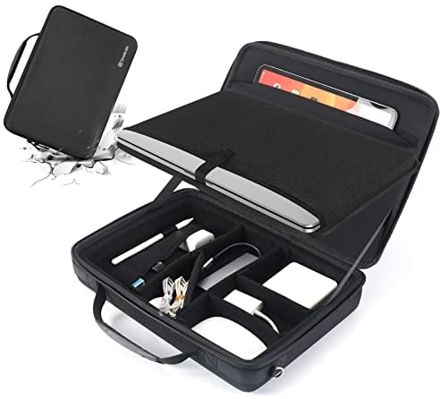 Smatree Sacoche Rigide pour Ordinateur Portable 13 Pouces Compatible avec MacBook Pro 13,3-14 Pouces/MacBook Air 13,6 Pouces, Housse de Transport 13,3 Pouces avec Compartiment pour Accessoires -Noir