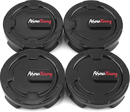 RhinoTuning 4 Stück Radnabenkappen für Nabendeckel OD 63 mm ID 58,4 mm, Schwarz Radnabenabdeckung Geeignet für Aveo Camaro Equinox Volt Avenger Journey RAM Cherokee Corolla RX GS Rad, 42603-30590