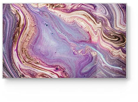 DEQORI Frühstücksbrett Glas | klein 23x14 cm | Motiv Lebhaftes Paisleymuster | Design Schneidebrett für Küche | Frühstücksbrettchen antibakteriell & rutschfest | Glasplatte & Servierplatte