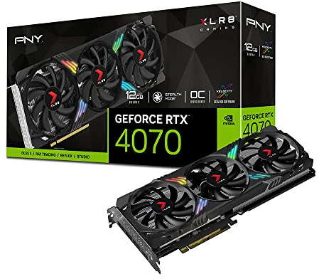 PNY GeForce RTX™ 4070 12GB XLR8 Gaming Verto Epic-X RGB™ Overclocked Triple Fan Grafikkarte DLSS 3