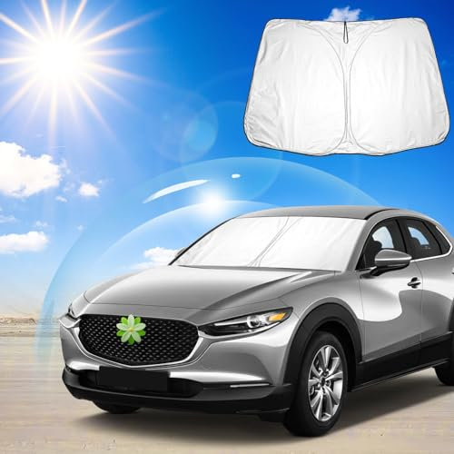 Ruiya Parasol para Parabrisas Delantero Compatible con Mazda CX-30 2019-2024 2025 Parasol Coche Delantero Anti UV Rayos Parabrisas de Coche Parasol Plegable Protección Solar para CX-30 Accesorios