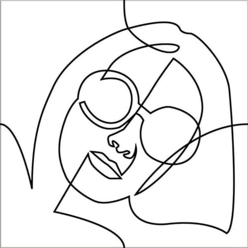 Fliese Face Line 25 x 25 cm White