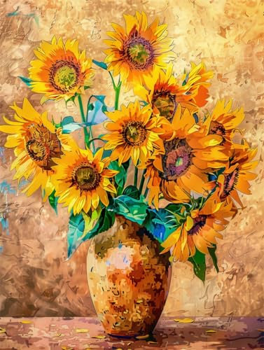 Pittura con Diamanti 5D, Bellissimo bouquet di girasoli, N, 40 * 50 cm Painting Diamante Fai Da Te Diamond Painting Kit Completo Disegni con Diamantini Puzlle Strass Stitch Pietre Adulti Perline