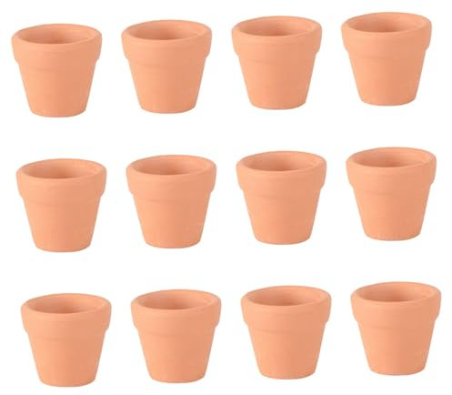 CAXUSD 12 Macetas Pequeñas De Terracota con Drenaje De Cerámica para Suculentas Macetas Pequeñas para De Boda Decoración del Hogar