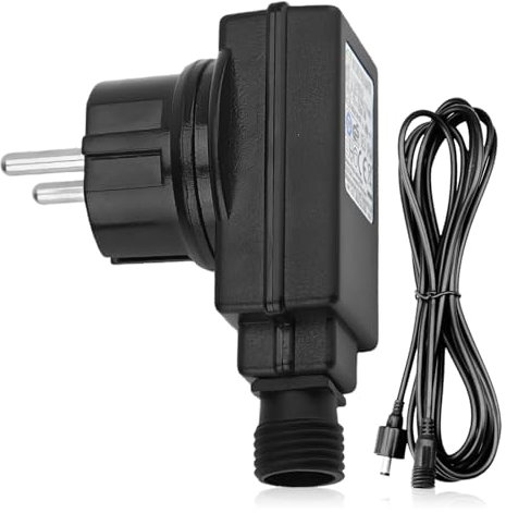BORDEAG Gartenbeleuchtung LED-Adapter 12V 2A, LED-Netzteil mit 2,5m Kabel, IP44 Wasserresistent Gartenstrahler LED Netzteil Adapter, Netzadapter für LED Ring Kranz Lichtkranz Netzteil Springbrunnen