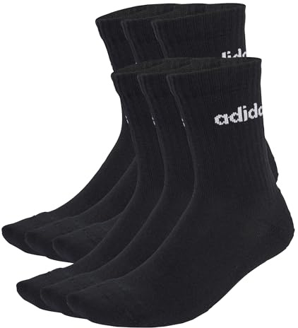 adidas Unisex Linear gepolsterte Crew Socken im 6er-Pack